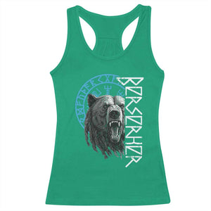 Viking Berserker Bear Warrior Odin Runes Nordic Compass Racerback Tank Top TS11 Irish Green Print Your Wear