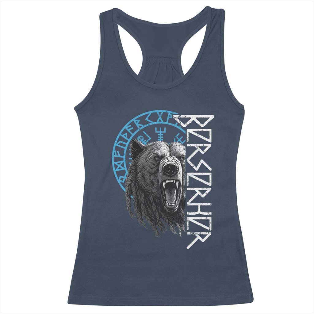 Viking Berserker Bear Warrior Odin Runes Nordic Compass Racerback Tank Top TS11 Navy Print Your Wear