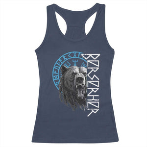 Viking Berserker Bear Warrior Odin Runes Nordic Compass Racerback Tank Top TS11 Navy Print Your Wear