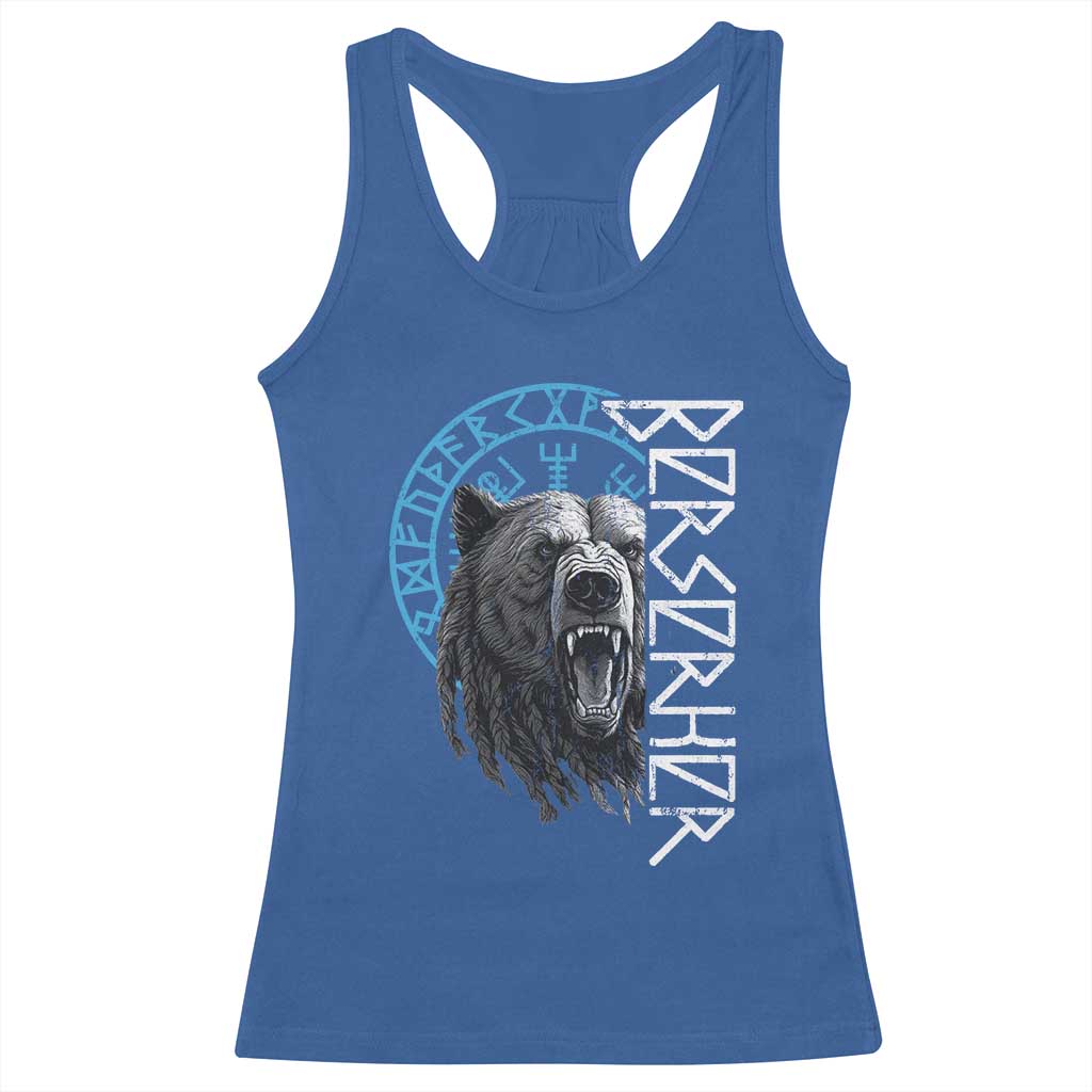 Viking Berserker Bear Warrior Odin Runes Nordic Compass Racerback Tank Top TS11 Royal Blue Print Your Wear