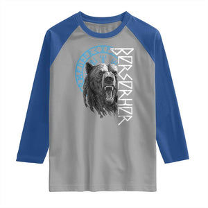Viking Berserker Bear Warrior Odin Runes Nordic Compass Raglan Shirt TS11 Sport Gray Royal Print Your Wear