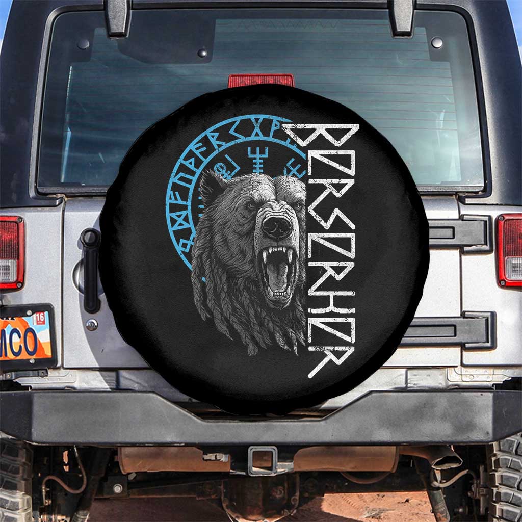 Viking Berserker Bear Warrior Odin Runes Nordic Compass Spare Tire Cover TS11 No hole Black Print Your Wear