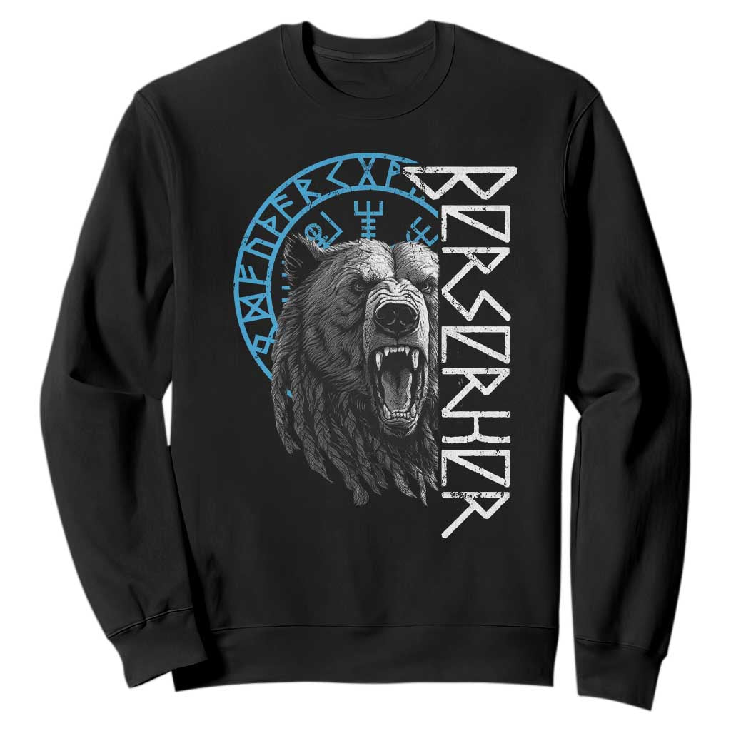 Viking Berserker Bear Warrior Odin Runes Nordic Compass Sweatshirt TS11 Black Print Your Wear