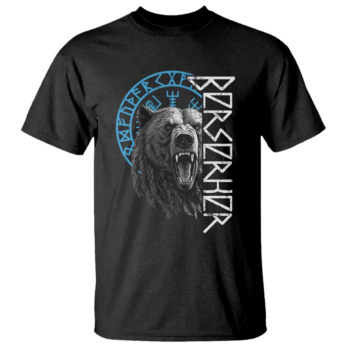 Viking Berserker Bear Warrior Odin Runes Nordic Compass T Shirt TS11 Black Print Your Wear