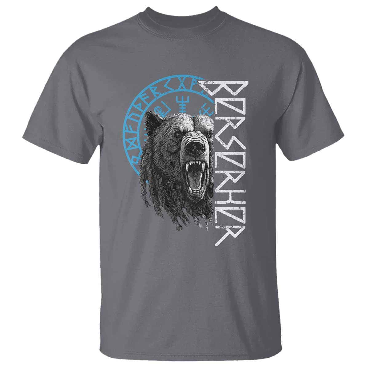 Viking Berserker Bear Warrior Odin Runes Nordic Compass T Shirt TS11 Charcoal Print Your Wear
