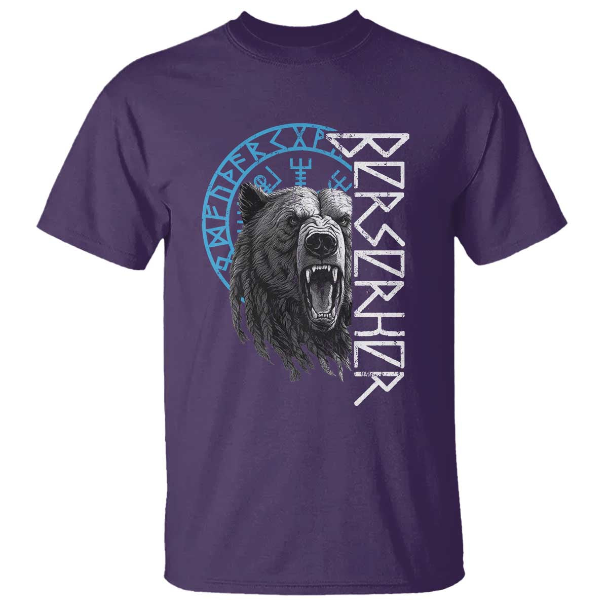 Viking Berserker Bear Warrior Odin Runes Nordic Compass T Shirt TS11 Purple Print Your Wear