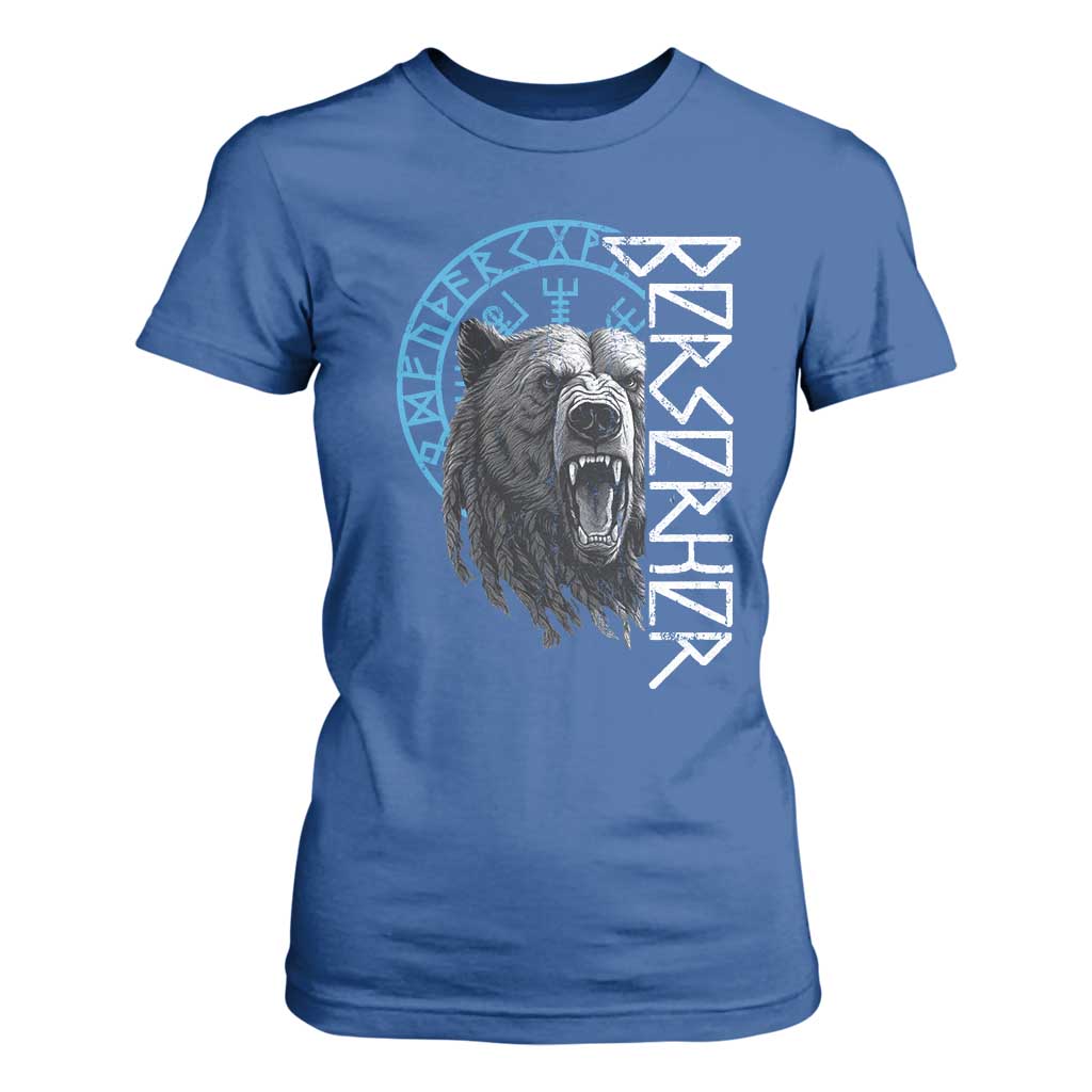 Viking Berserker Bear Warrior Odin Runes Nordic Compass T Shirt For Women TS11 Royal Blue Print Your Wear