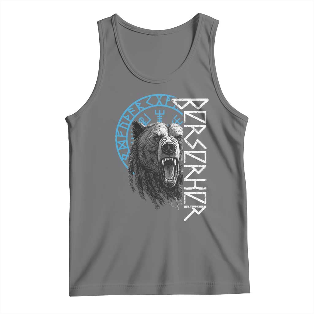 Viking Berserker Bear Warrior Odin Runes Nordic Compass Tank Top TS11 Black Heather Print Your Wear