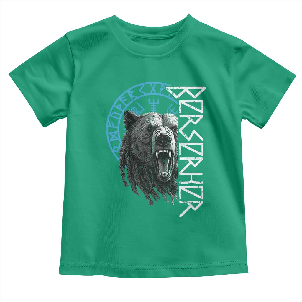 Viking Berserker Bear Warrior Odin Runes Nordic Compass Toddler T Shirt TS11 Irish Green Print Your Wear