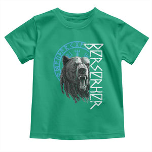 Viking Berserker Bear Warrior Odin Runes Nordic Compass Toddler T Shirt TS11 Irish Green Print Your Wear