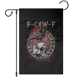 Funny F Caw F Viking Crow Garden Flag Vegvisir Black Bird Gothic Skull Adult Humor TS11 Black Print Your Wear