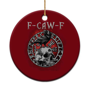 Funny F Caw F Viking Crow Ceramic Ornament Vegvisir Black Bird Gothic Skull Adult Humor TS11 1pc Red Print Your Wear
