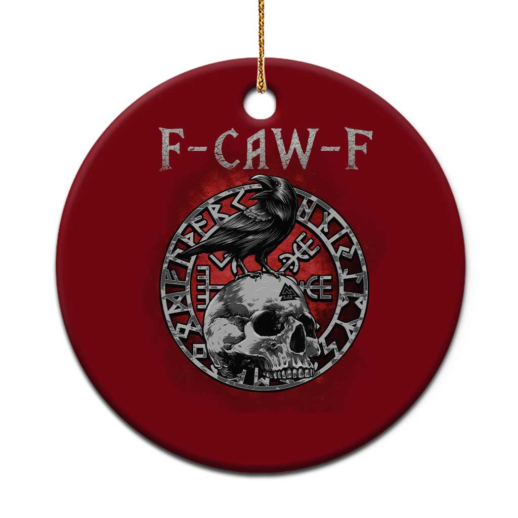 Funny F Caw F Viking Crow Ceramic Ornament Vegvisir Black Bird Gothic Skull Adult Humor TS11 1pc Red Print Your Wear