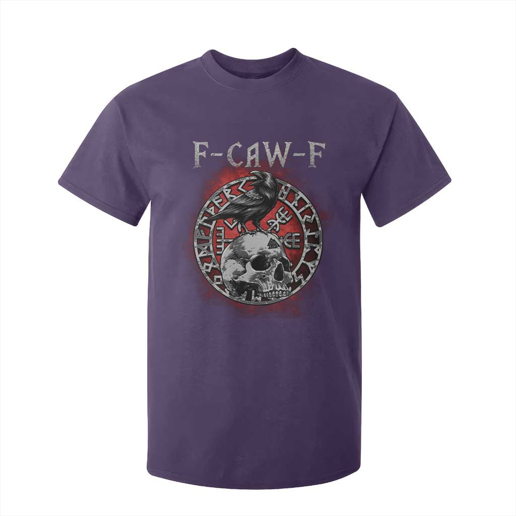 Funny F Caw F Viking Crow T Shirt For Kid Vegvisir Black Bird Gothic Skull Adult Humor TS11 Purple Print Your Wear