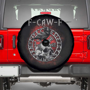 Funny F Caw F Viking Crow Spare Tire Cover Vegvisir Black Bird Gothic Skull Adult Humor TS11 Black Print Your Wear