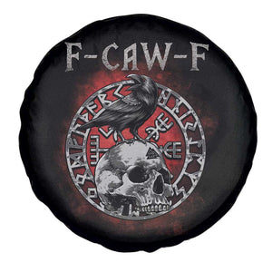 Funny F Caw F Viking Crow Spare Tire Cover Vegvisir Black Bird Gothic Skull Adult Humor TS11 Print Your Wear