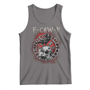 Funny F Caw F Viking Crow Tank Top Vegvisir Black Bird Gothic Skull Adult Humor TS11 Deep Heather Print Your Wear