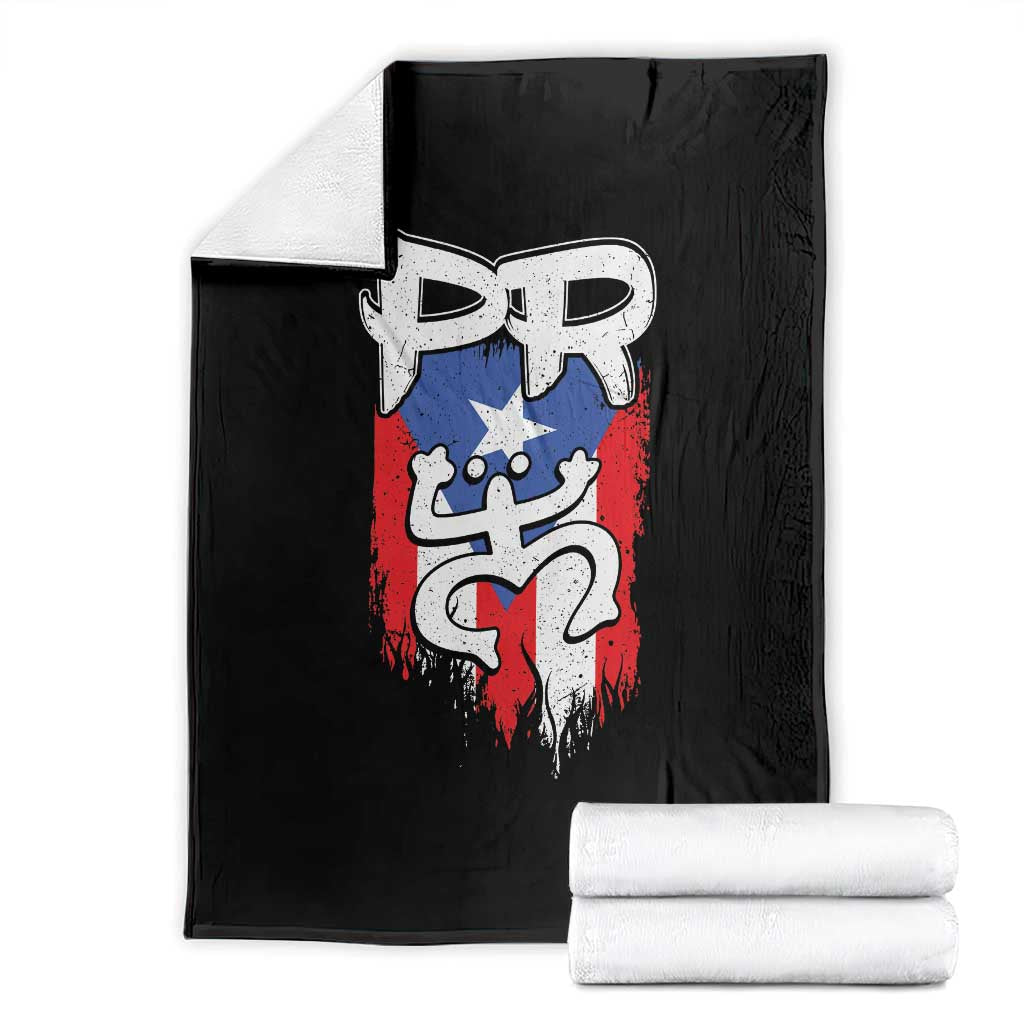 Puerto Rico Flag Hispanic Heritage Month Boricua Taino Coqui Frog Throw Blanket TS11 Black Print Your Wear