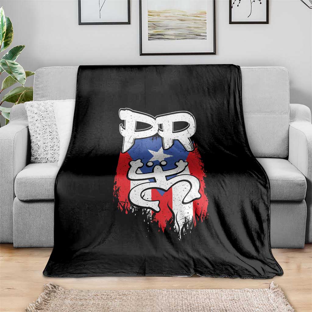 Puerto Rico Flag Hispanic Heritage Month Boricua Taino Coqui Frog Throw Blanket TS11 Print Your Wear