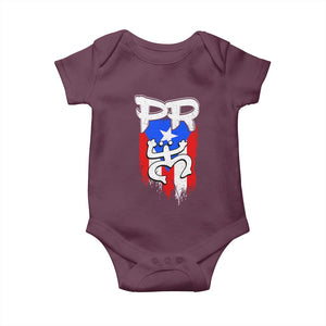 Puerto Rico Flag Hispanic Heritage Month Boricua Taino Coqui Frog Baby Onesie TS11 Maroon Print Your Wear
