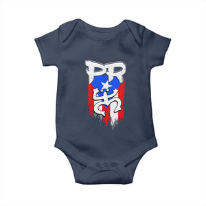 Puerto Rico Flag Hispanic Heritage Month Boricua Taino Coqui Frog Baby Onesie TS11 Navy Print Your Wear