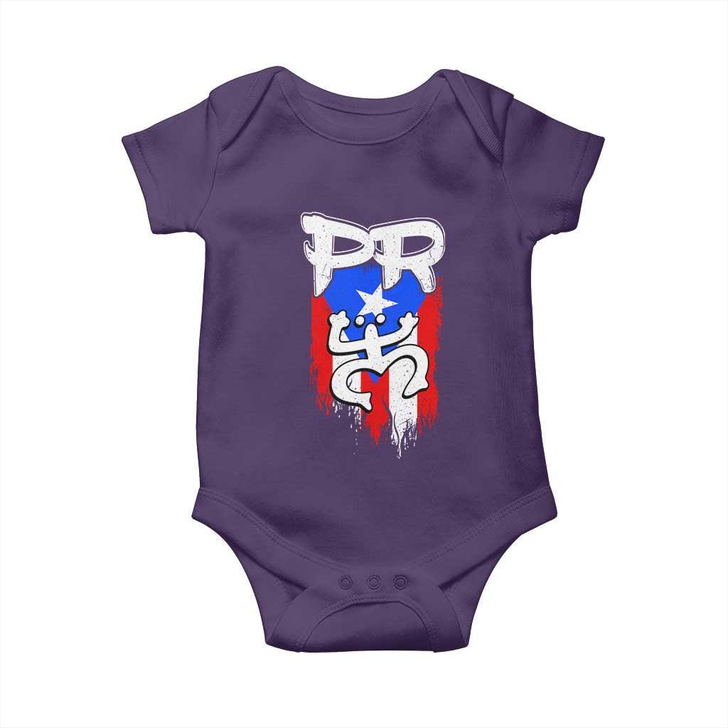 Puerto Rico Flag Hispanic Heritage Month Boricua Taino Coqui Frog Baby Onesie TS11 Purple Print Your Wear