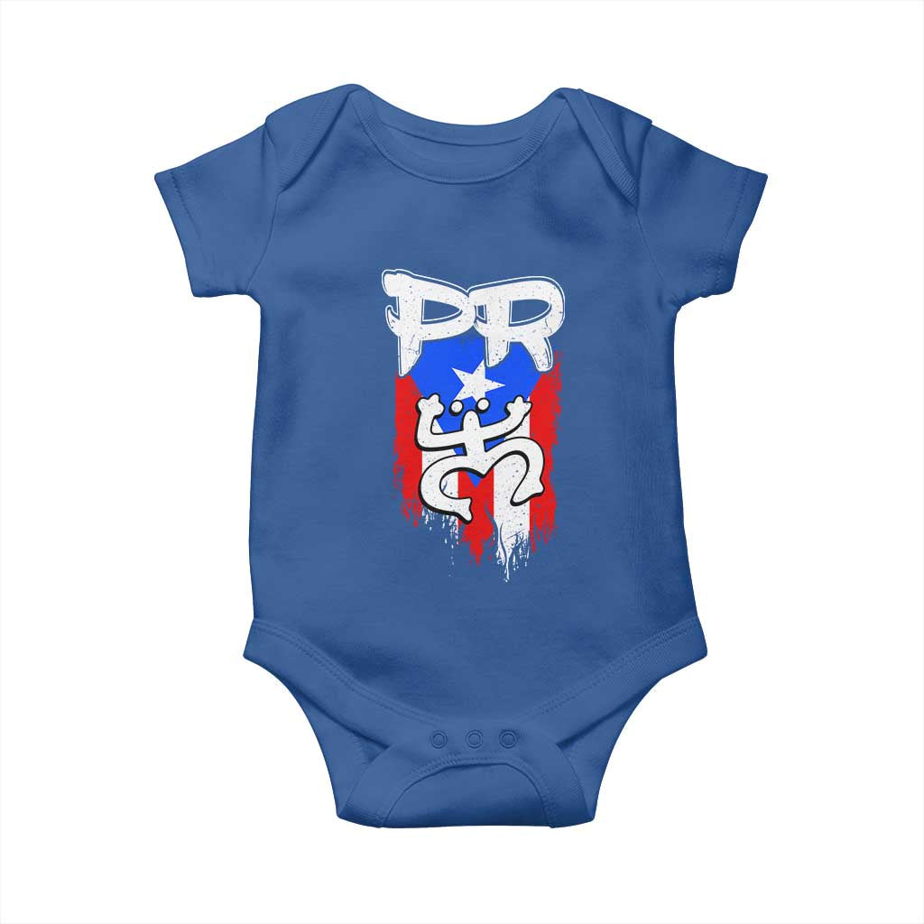 Puerto Rico Flag Hispanic Heritage Month Boricua Taino Coqui Frog Baby Onesie TS11 Royal Blue Print Your Wear
