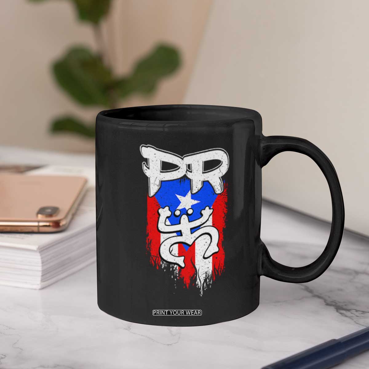 Puerto Rico Flag Hispanic Heritage Month Boricua Taino Coqui Frog Coffee Mug TS11 Print Your Wear