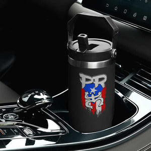 Puerto Rico Flag Hispanic Heritage Month Boricua Taino Coqui Frog Flip Straw Tumbler TS11 Print Your Wear