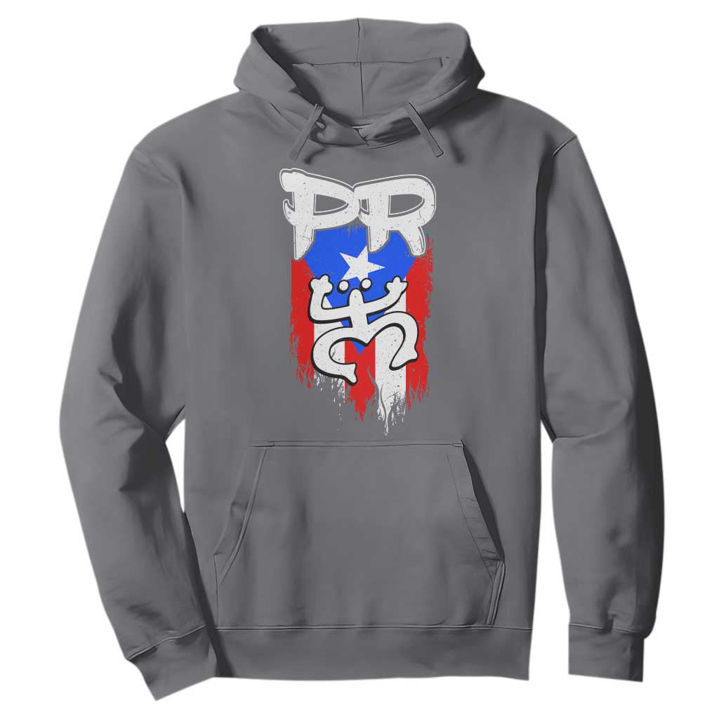 Puerto Rico Flag Hispanic Heritage Month Boricua Taino Coqui Frog Hoodie TS11 Charcoal Print Your Wear