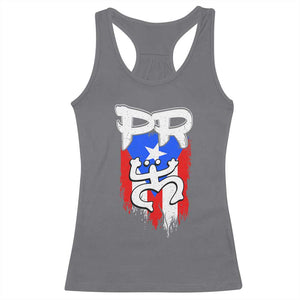 Puerto Rico Flag Hispanic Heritage Month Boricua Taino Coqui Frog Racerback Tank Top TS11 Charcoal Print Your Wear