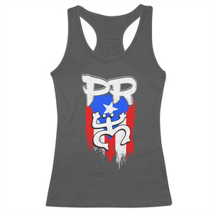 Puerto Rico Flag Hispanic Heritage Month Boricua Taino Coqui Frog Racerback Tank Top TS11 Dark Heather Print Your Wear