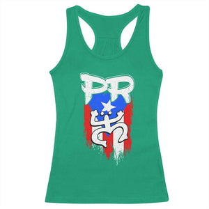 Puerto Rico Flag Hispanic Heritage Month Boricua Taino Coqui Frog Racerback Tank Top TS11 Irish Green Print Your Wear