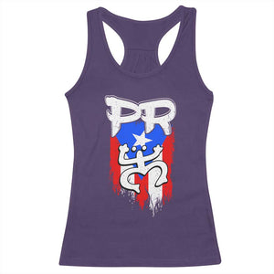 Puerto Rico Flag Hispanic Heritage Month Boricua Taino Coqui Frog Racerback Tank Top TS11 Purple Print Your Wear