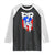 Puerto Rico Flag Hispanic Heritage Month Boricua Taino Coqui Frog Raglan Shirt TS11 Black White Print Your Wear