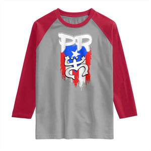 Puerto Rico Flag Hispanic Heritage Month Boricua Taino Coqui Frog Raglan Shirt TS11 Sport Gray Red Print Your Wear