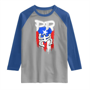 Puerto Rico Flag Hispanic Heritage Month Boricua Taino Coqui Frog Raglan Shirt TS11 Sport Gray Royal Print Your Wear