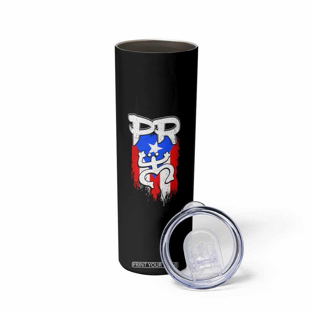 Puerto Rico Flag Hispanic Heritage Month Boricua Taino Coqui Frog Skinny Tumbler TS11 Print Your Wear
