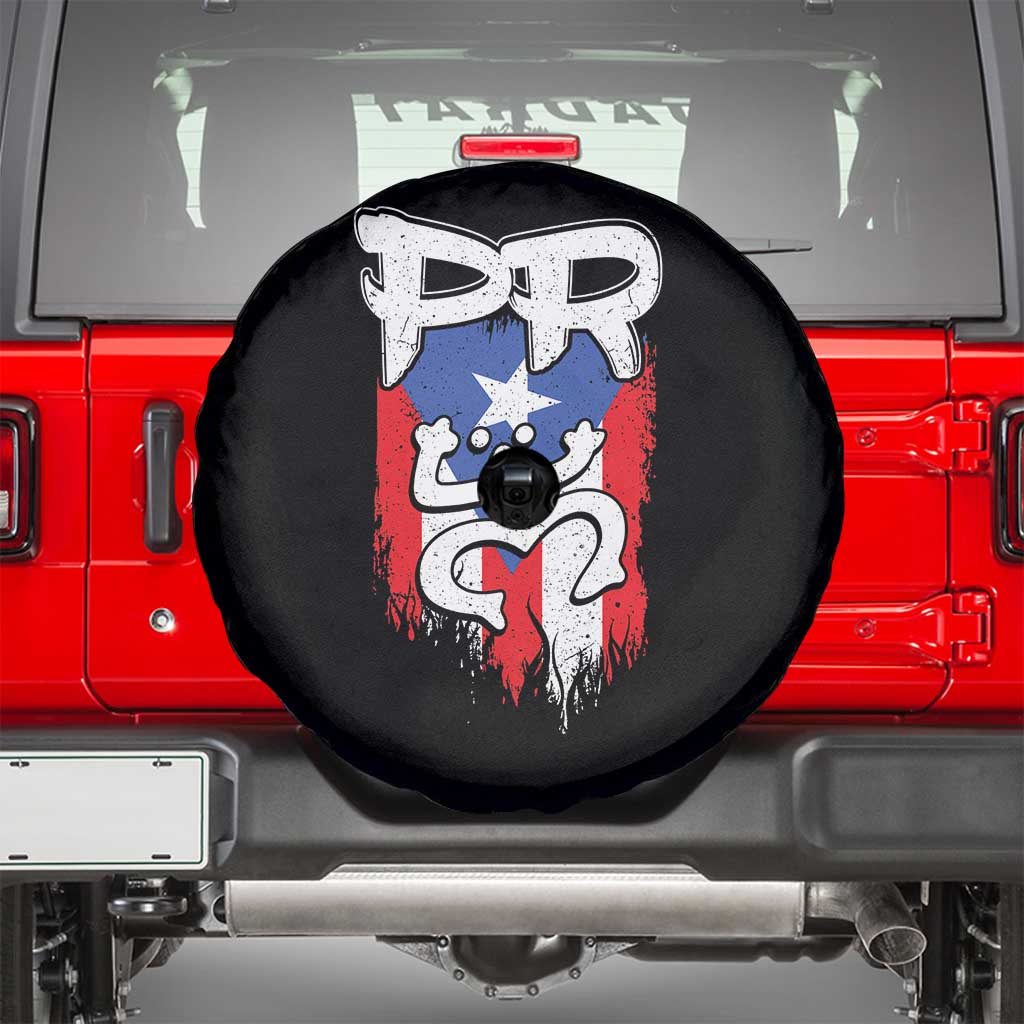 Puerto Rico Flag Hispanic Heritage Month Boricua Taino Coqui Frog Spare Tire Cover TS11 Black Print Your Wear