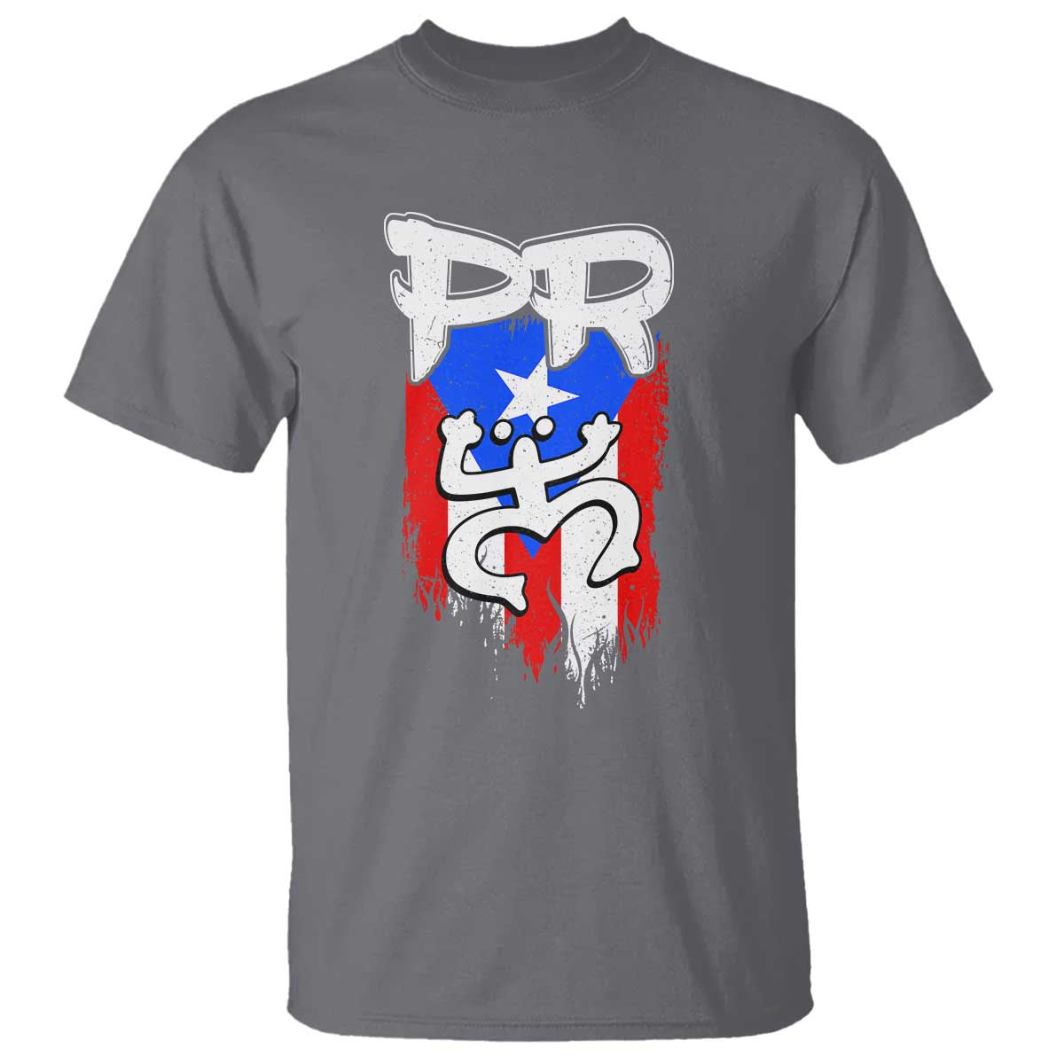 Puerto Rico Flag Hispanic Heritage Month Boricua Taino Coqui Frog T Shirt TS11 Charcoal Print Your Wear