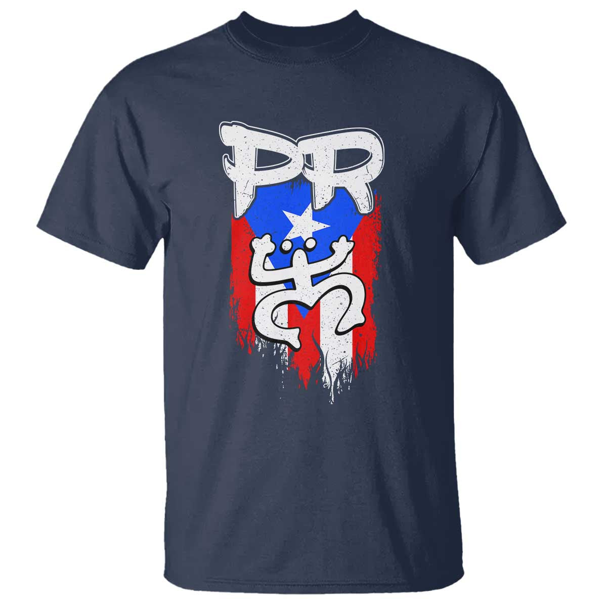 Puerto Rico Flag Hispanic Heritage Month Boricua Taino Coqui Frog T Shirt TS11 Navy Print Your Wear