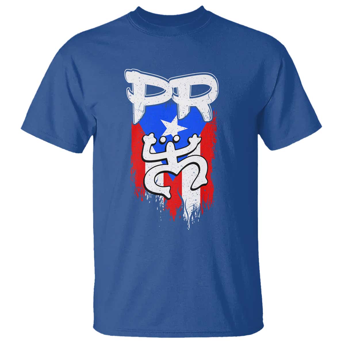Puerto Rico Flag Hispanic Heritage Month Boricua Taino Coqui Frog T Shirt TS11 Royal Blue Print Your Wear
