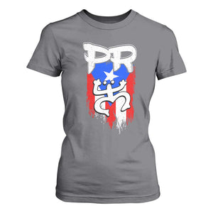Puerto Rico Flag Hispanic Heritage Month Boricua Taino Coqui Frog T Shirt For Women TS11 Charcoal Print Your Wear