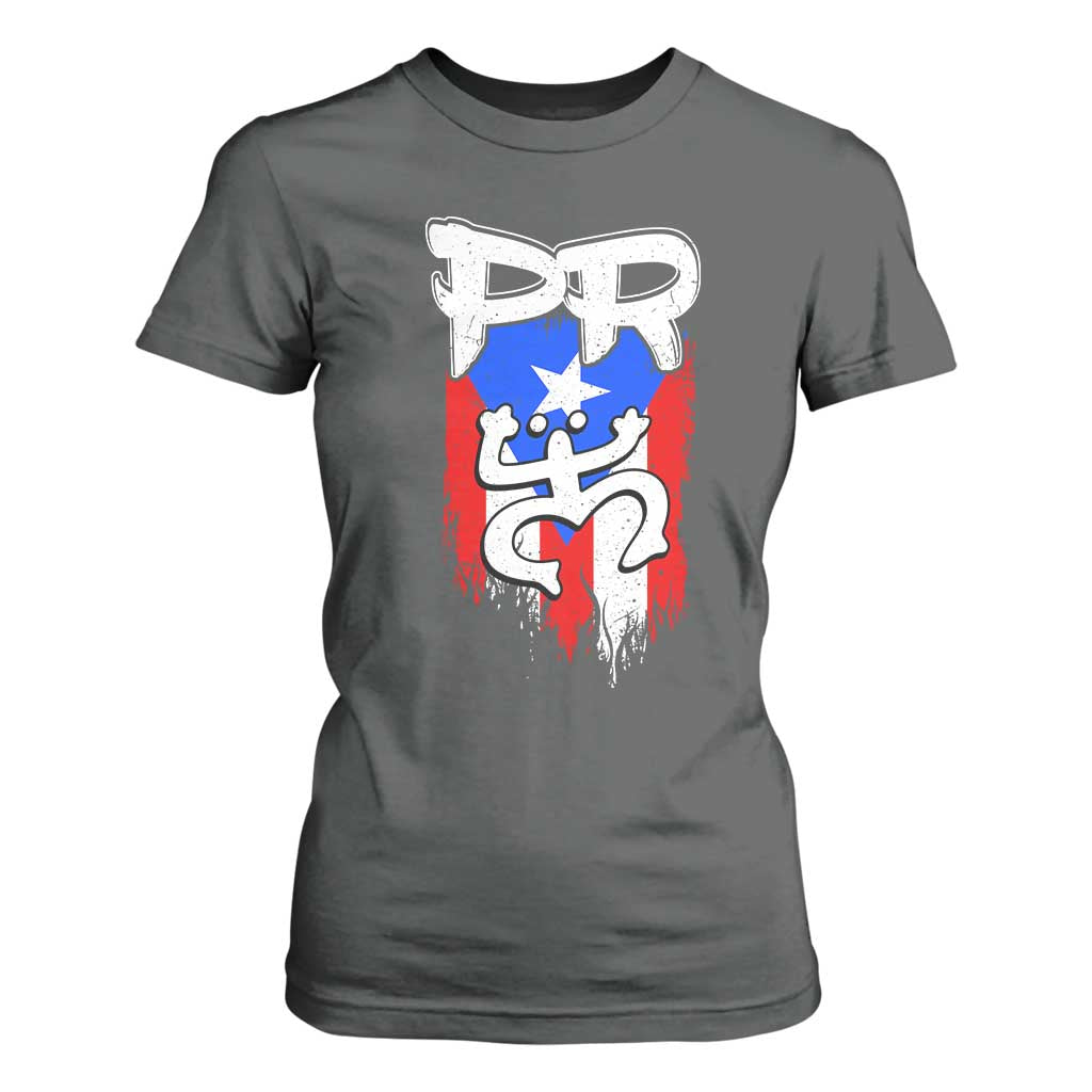 Puerto Rico Flag Hispanic Heritage Month Boricua Taino Coqui Frog T Shirt For Women TS11 Dark Heather Print Your Wear