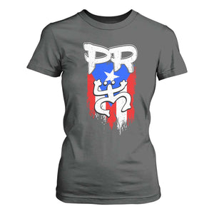 Puerto Rico Flag Hispanic Heritage Month Boricua Taino Coqui Frog T Shirt For Women TS11 Dark Heather Print Your Wear