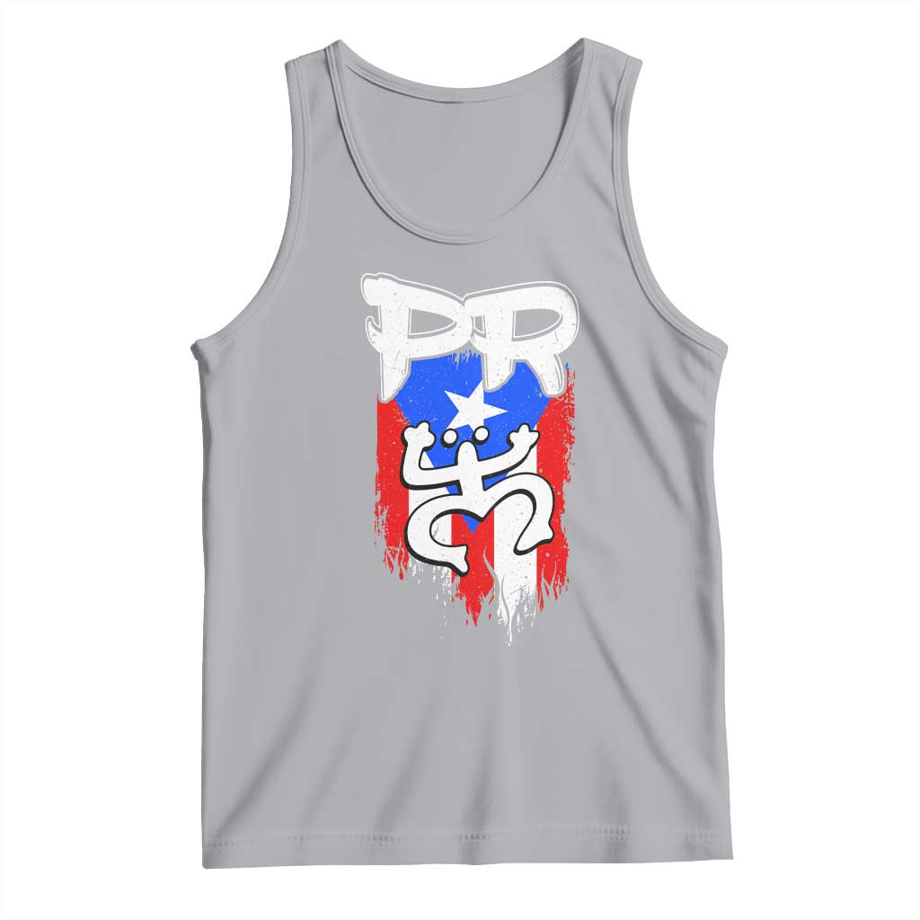 Puerto Rico Flag Hispanic Heritage Month Boricua Taino Coqui Frog Tank Top TS11 Athletic Heather Print Your Wear