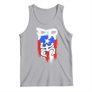 Puerto Rico Flag Hispanic Heritage Month Boricua Taino Coqui Frog Tank Top TS11 Athletic Heather Print Your Wear