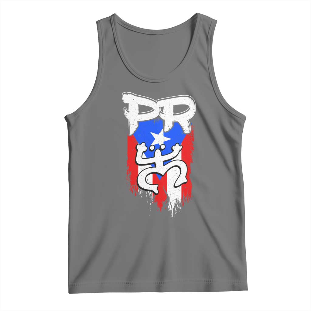 Puerto Rico Flag Hispanic Heritage Month Boricua Taino Coqui Frog Tank Top TS11 Black Heather Print Your Wear