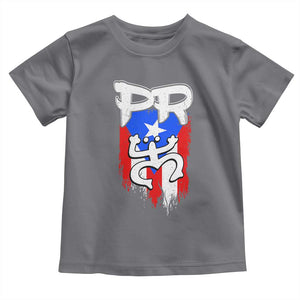 Puerto Rico Flag Hispanic Heritage Month Boricua Taino Coqui Frog Toddler T Shirt TS11 Charcoal Print Your Wear