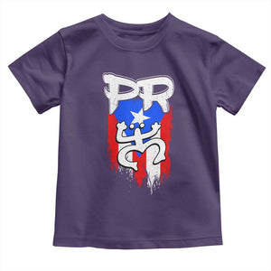 Puerto Rico Flag Hispanic Heritage Month Boricua Taino Coqui Frog Toddler T Shirt TS11 Purple Print Your Wear